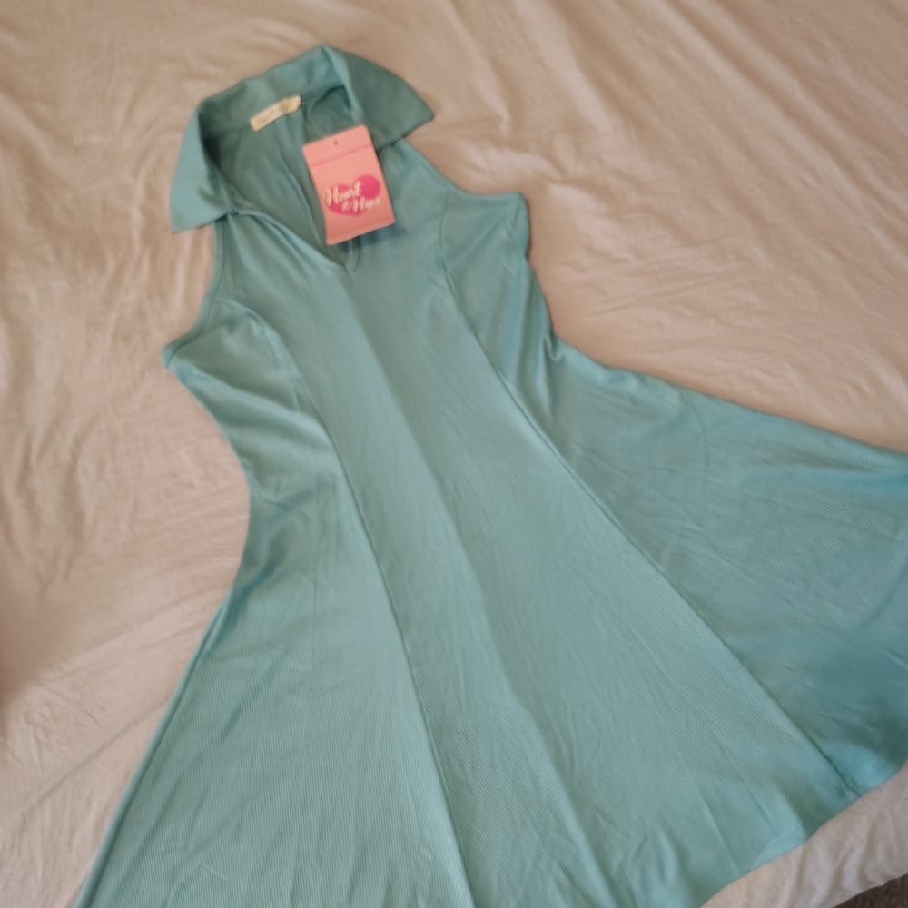Heart & Hips Aqua Sleeveless Mini Dress